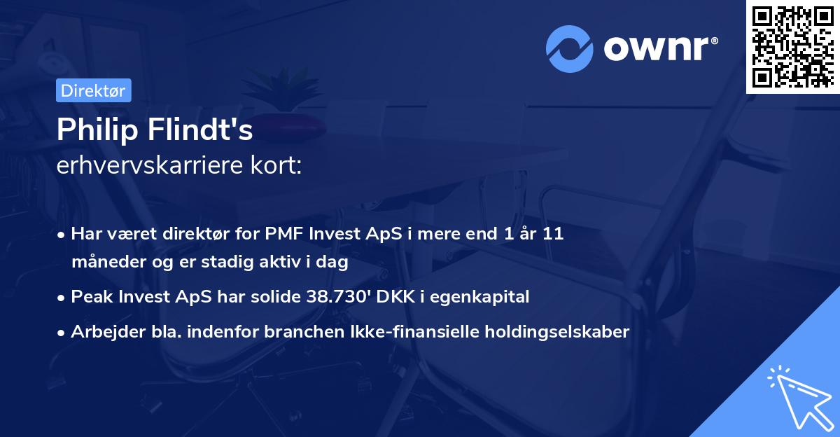 Philip Flindt's erhvervskarriere kort