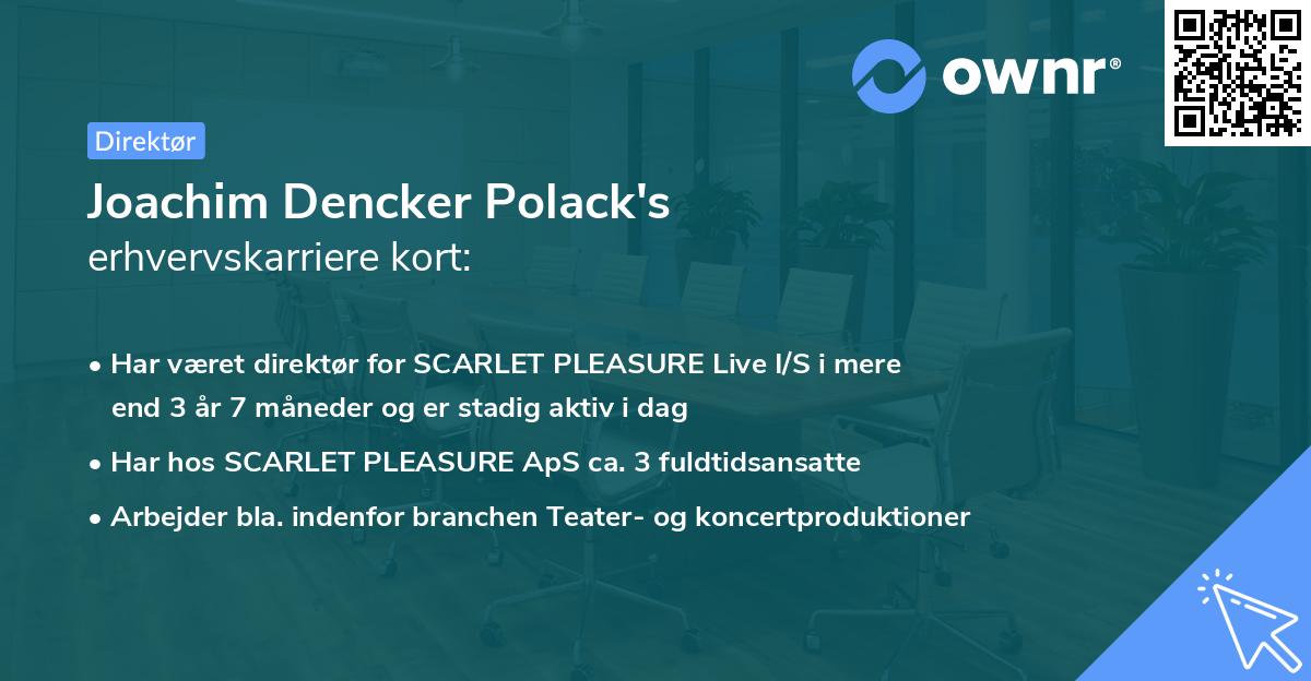 Joachim Dencker Polack's erhvervskarriere kort