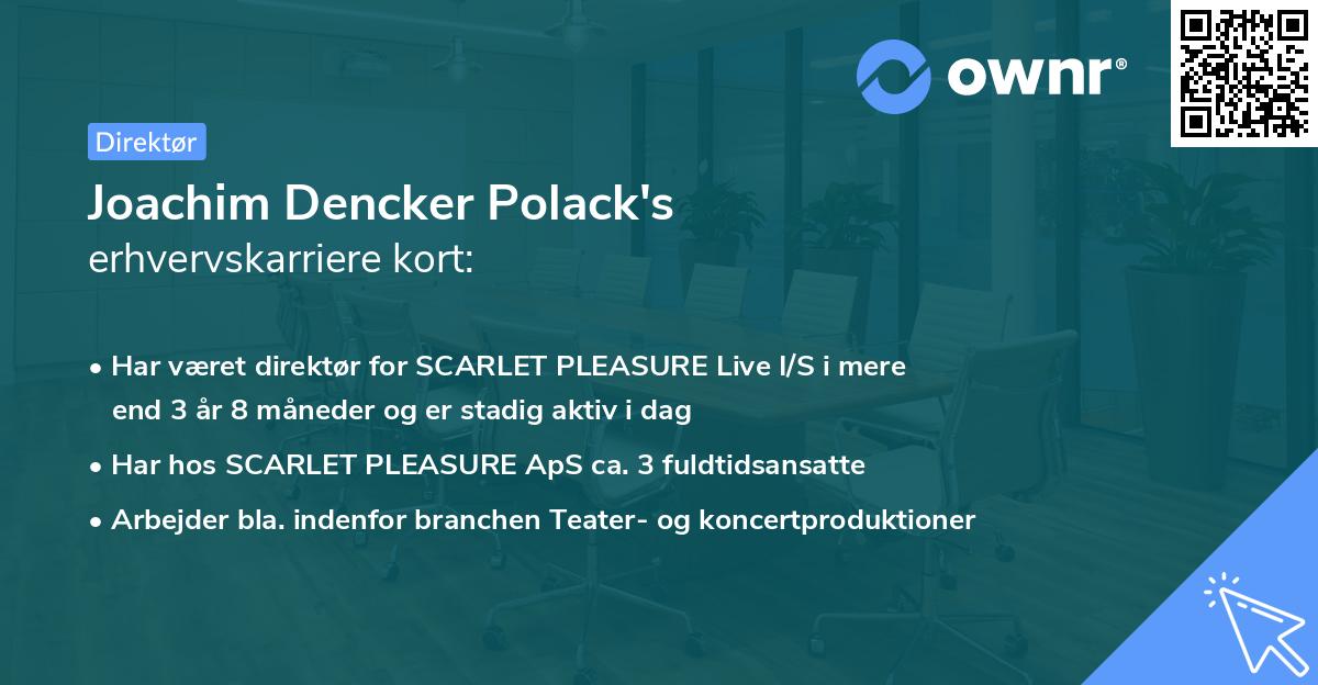 Joachim Dencker Polack's erhvervskarriere kort
