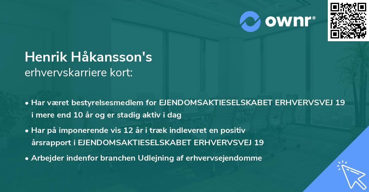 Henrik Håkansson's erhvervskarriere kort