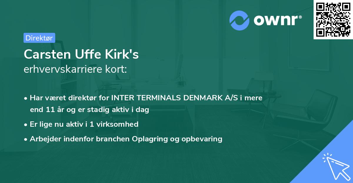 Carsten Uffe Kirk's erhvervskarriere kort