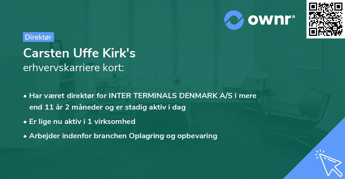 Carsten Uffe Kirk's erhvervskarriere kort