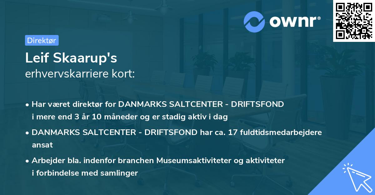 Leif Skaarup's erhvervskarriere kort