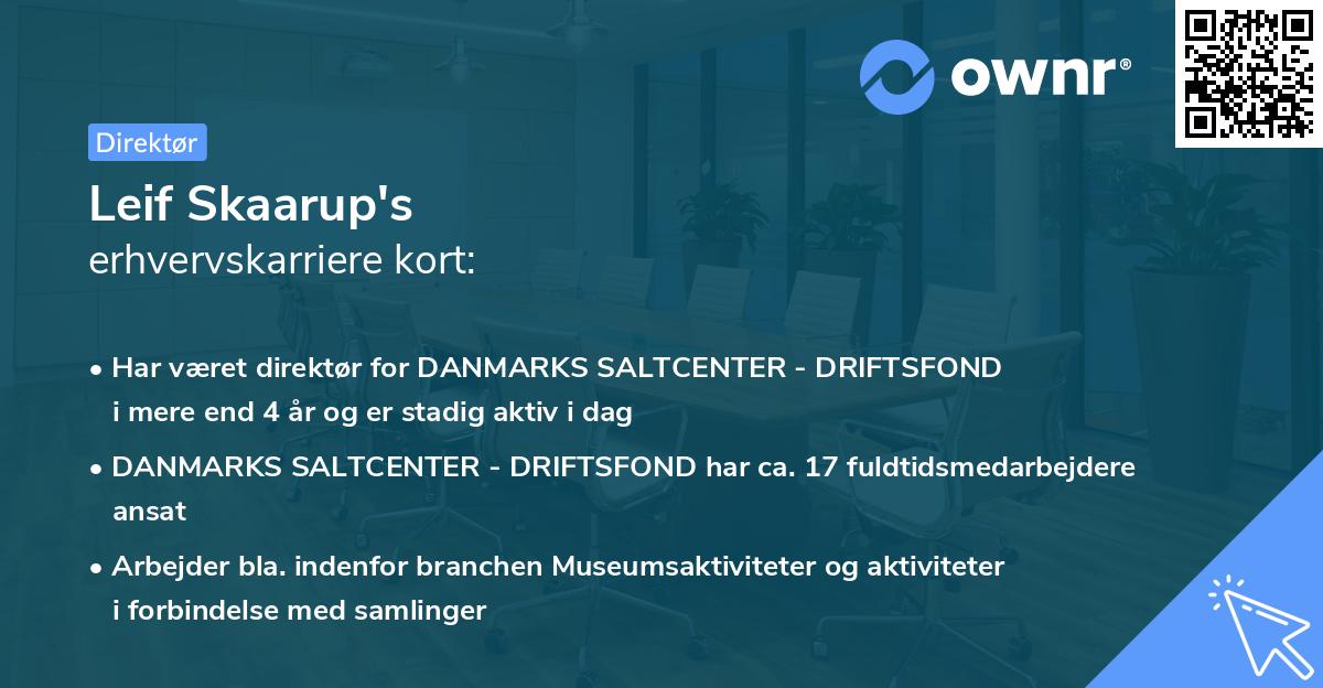 Leif Skaarup's erhvervskarriere kort