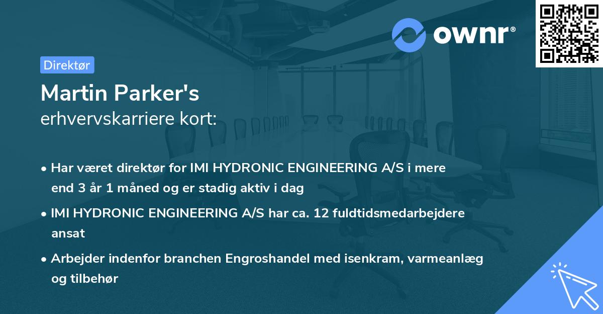 Martin Parker's erhvervskarriere kort