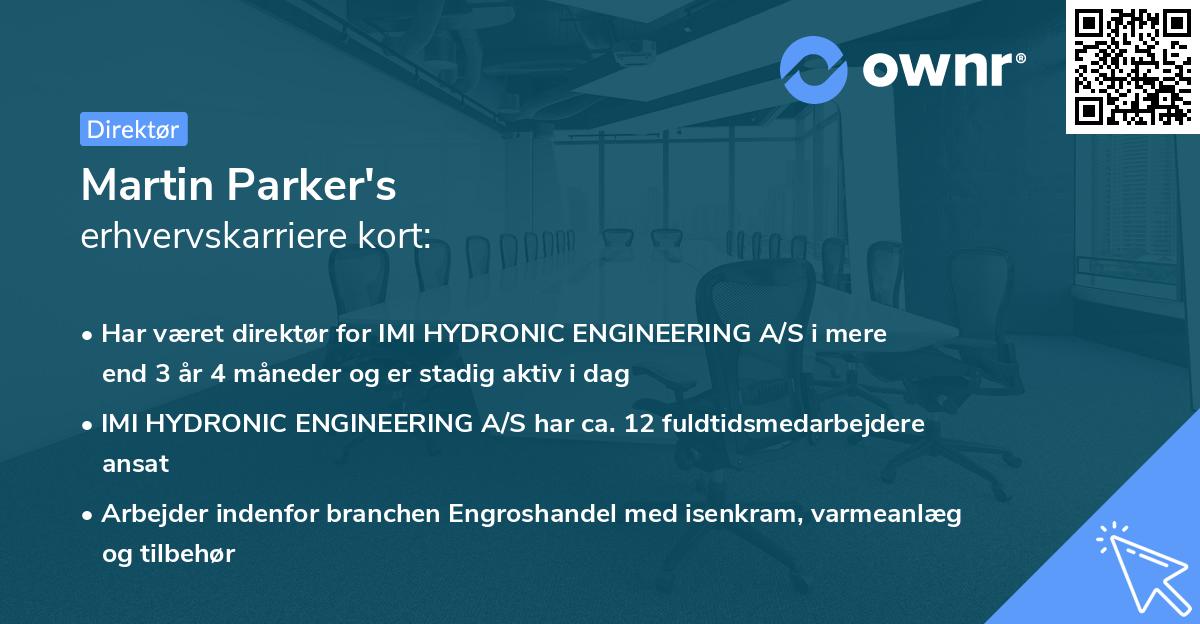 Martin Parker's erhvervskarriere kort