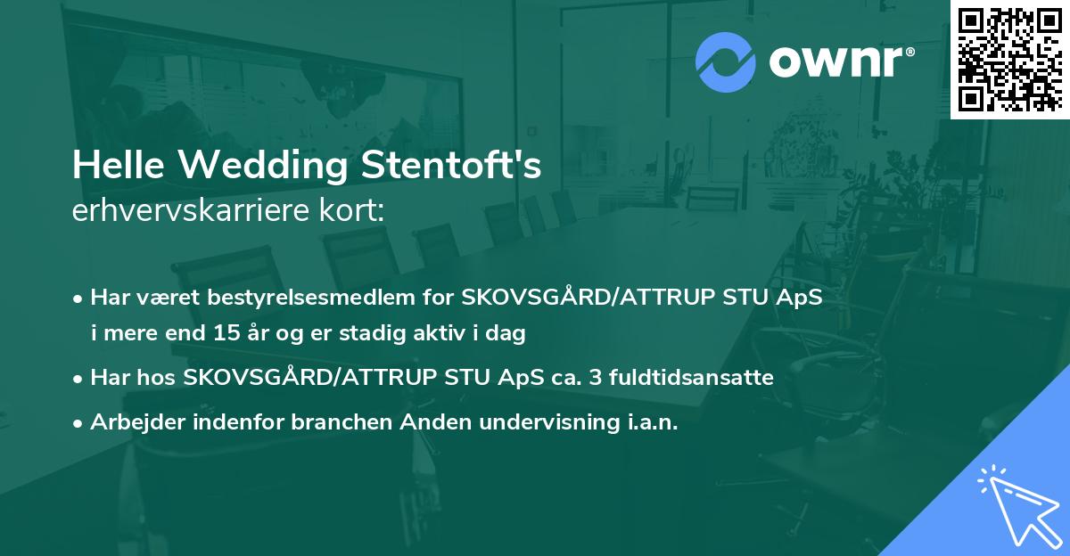 Helle Wedding Stentoft's erhvervskarriere kort