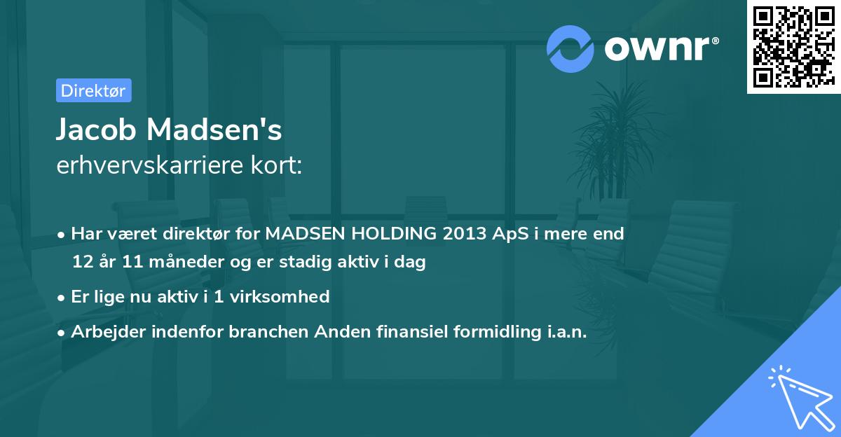 Jacob Madsen's erhvervskarriere kort