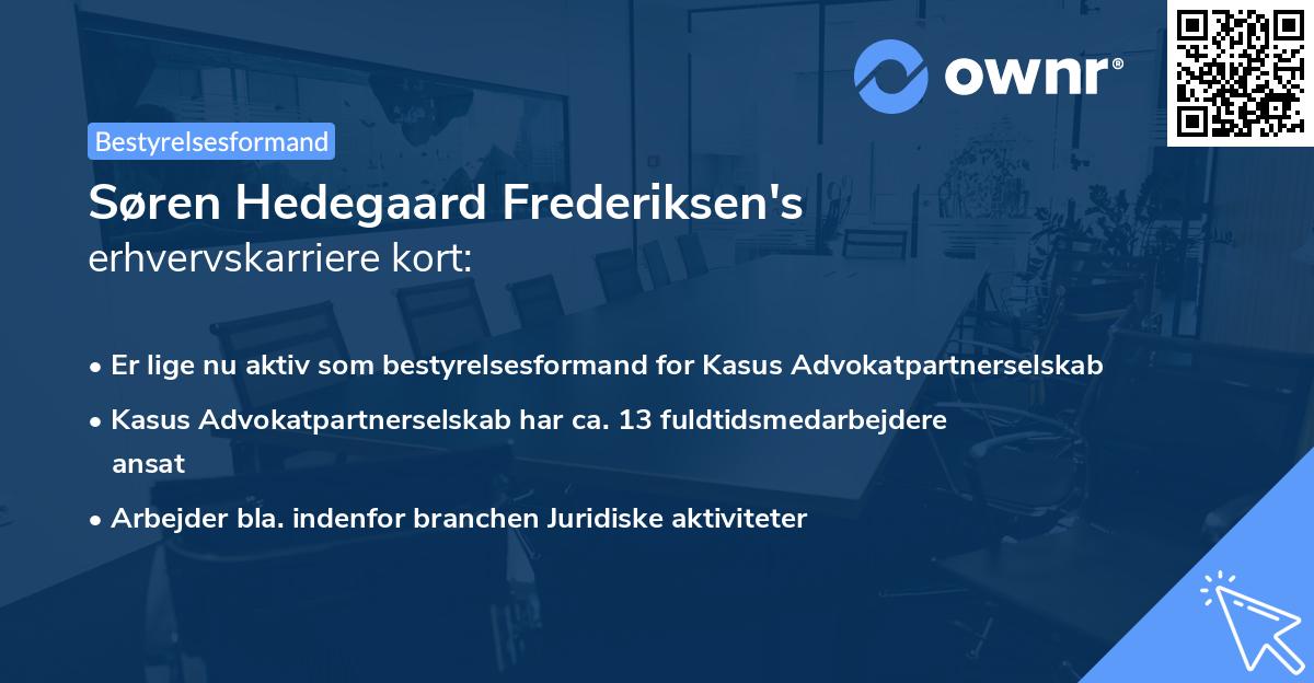 Søren Hedegaard Frederiksen's erhvervskarriere kort