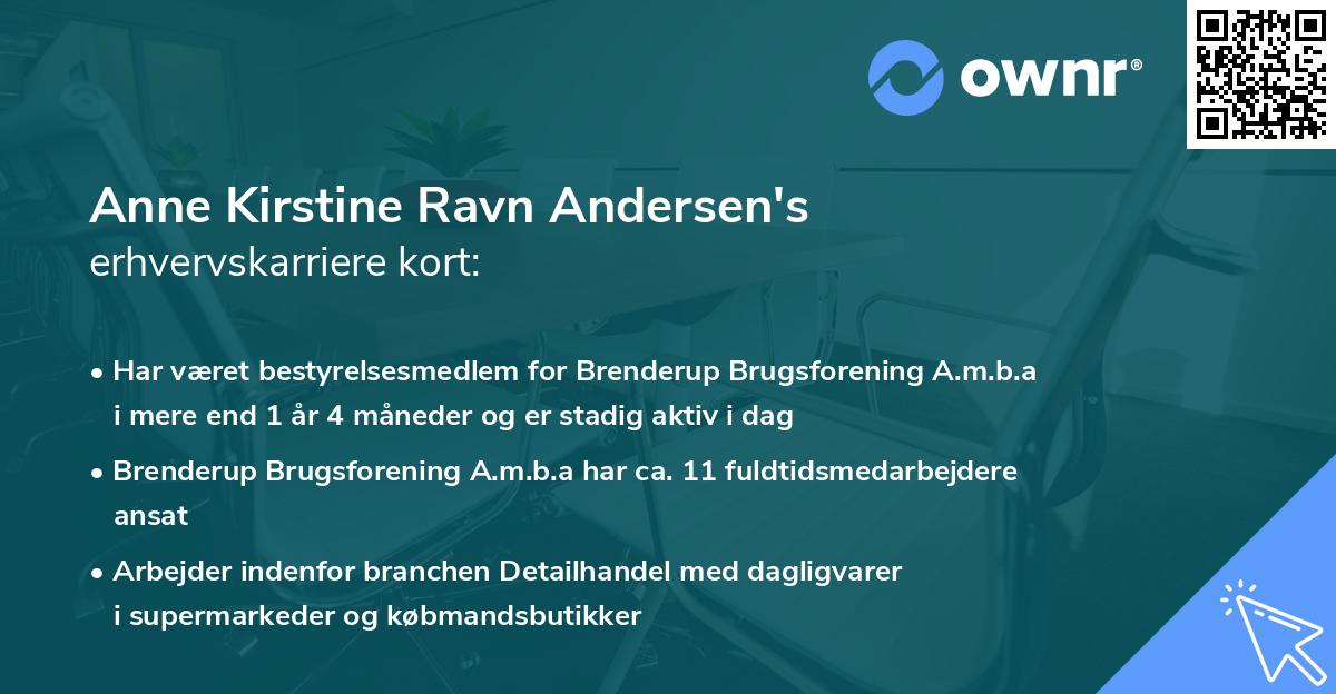 Anne Kirstine Ravn Andersen's erhvervskarriere kort