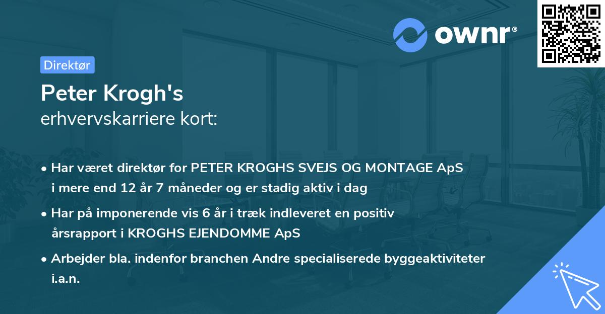 Peter Krogh's erhvervskarriere kort
