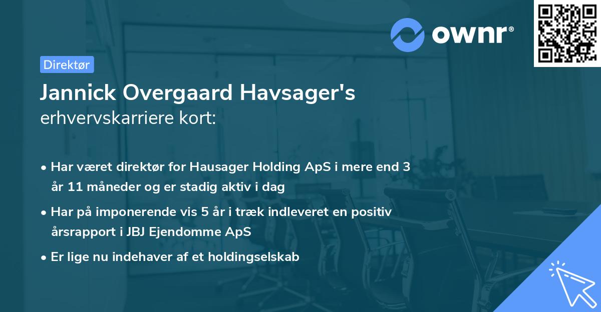 Jannick Overgaard Havsager's erhvervskarriere kort