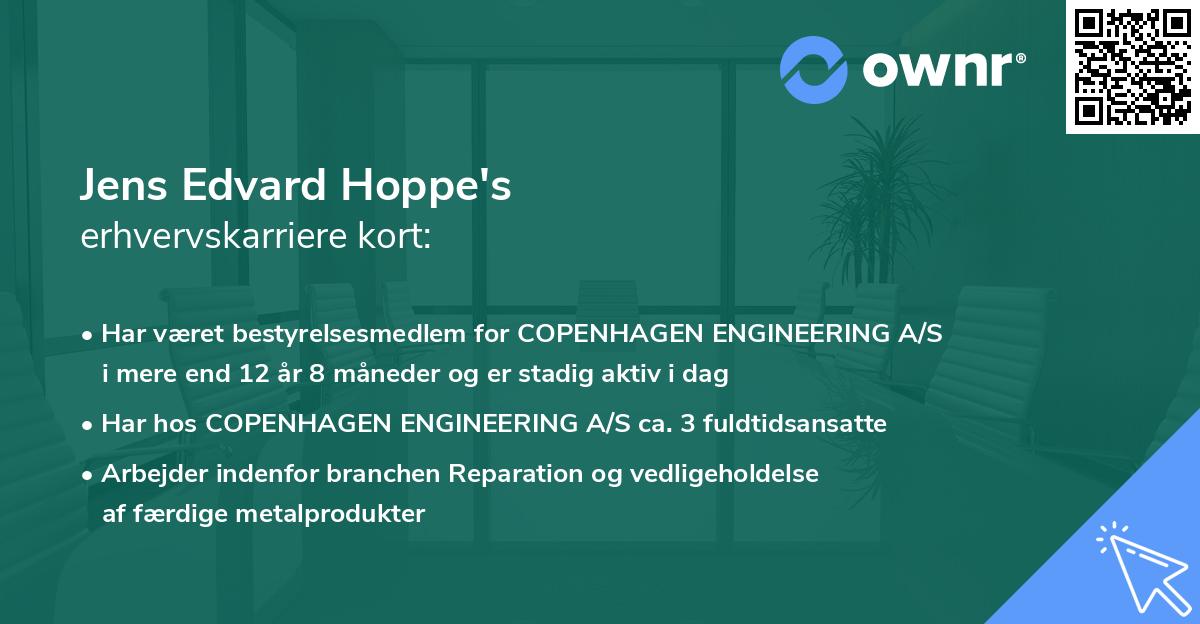 Jens Edvard Hoppe's erhvervskarriere kort