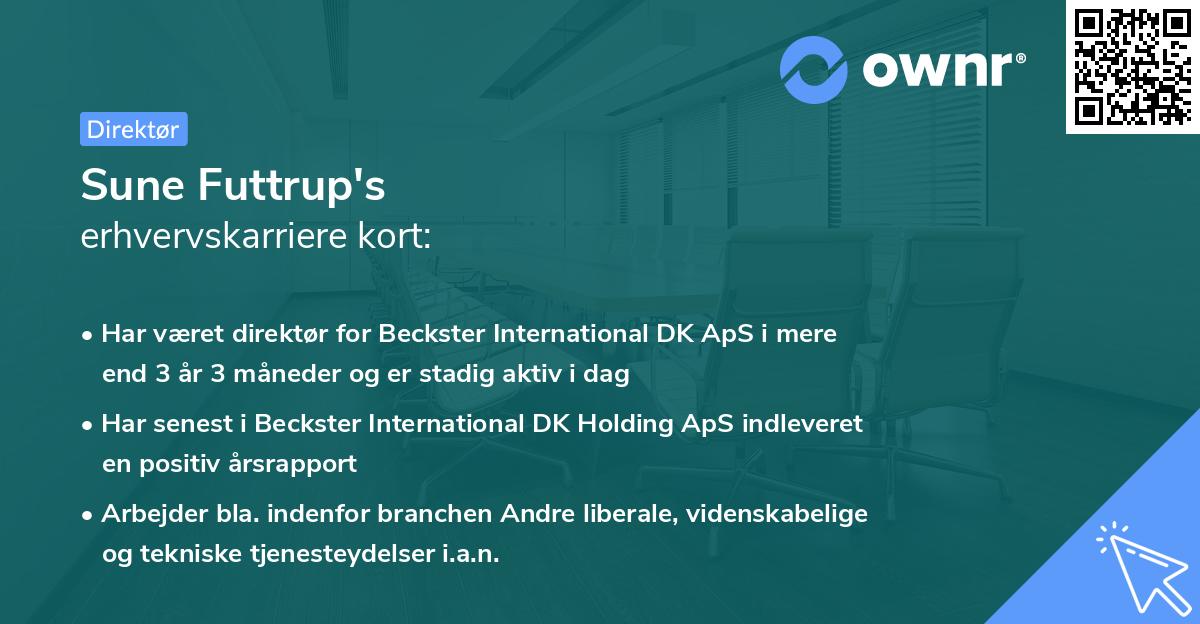 Sune Futtrup's erhvervskarriere kort