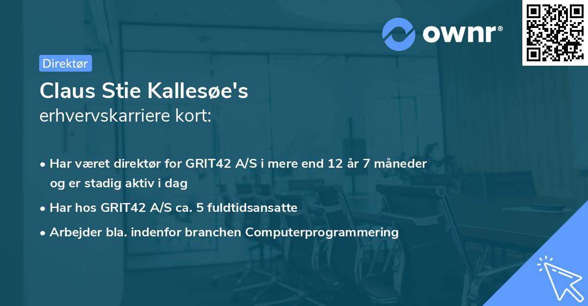 Claus Stie Kallesøe's erhvervskarriere kort