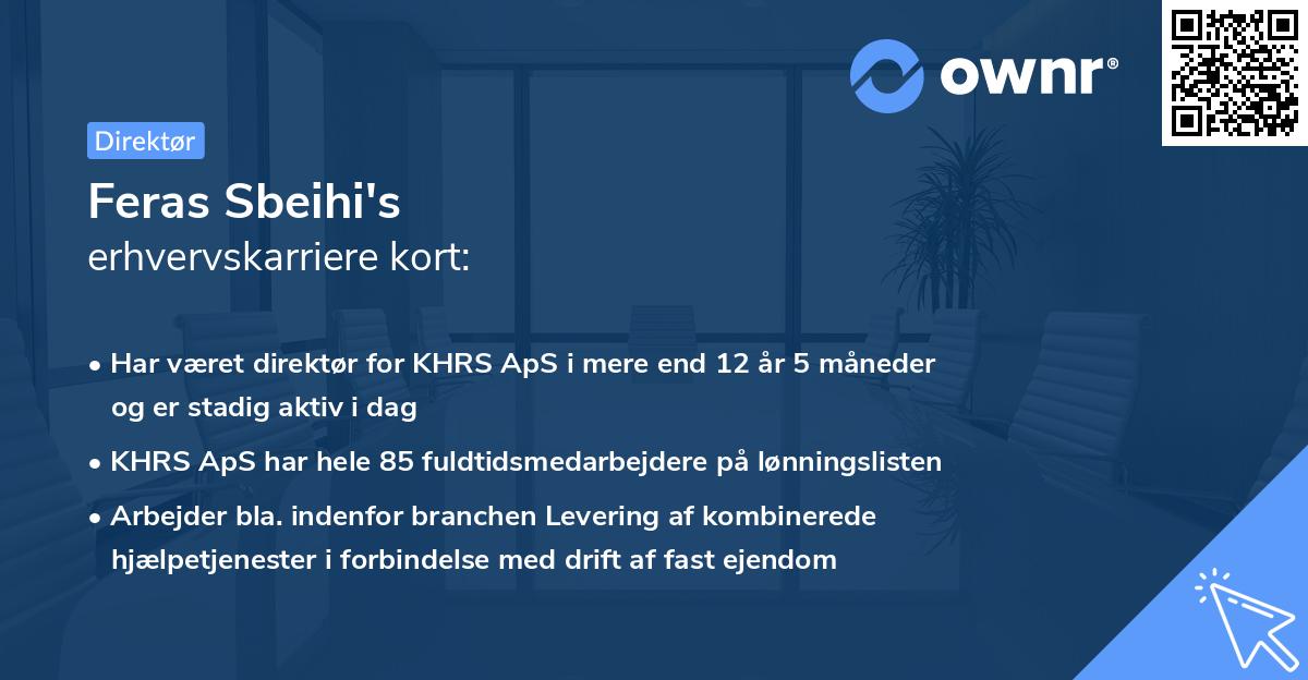 Feras Sbeihi's erhvervskarriere kort