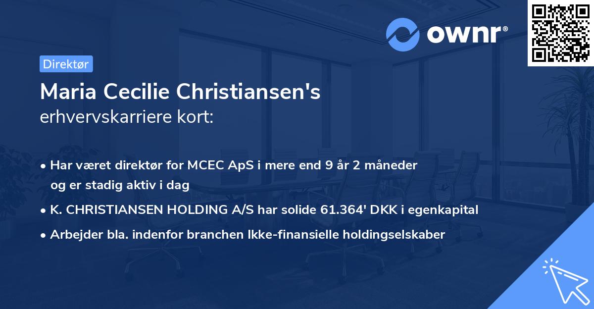 Maria Cecilie Christiansen's erhvervskarriere kort