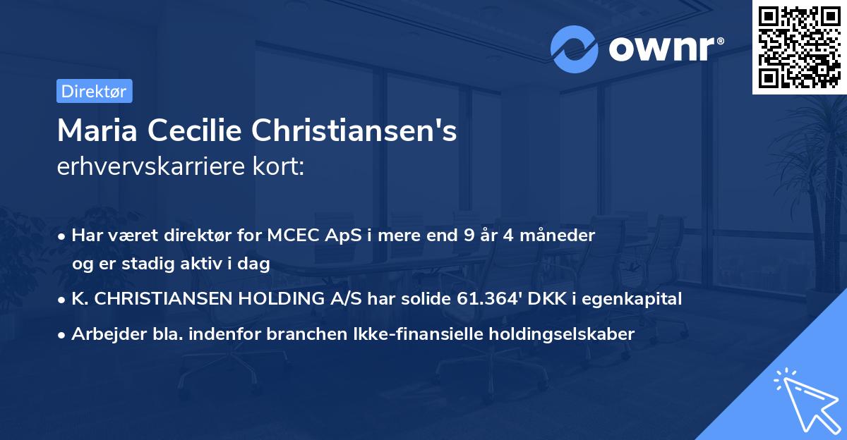 Maria Cecilie Christiansen's erhvervskarriere kort