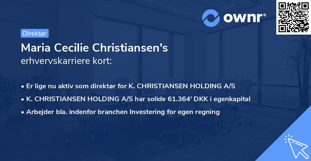 Maria Cecilie Christiansen's erhvervskarriere kort