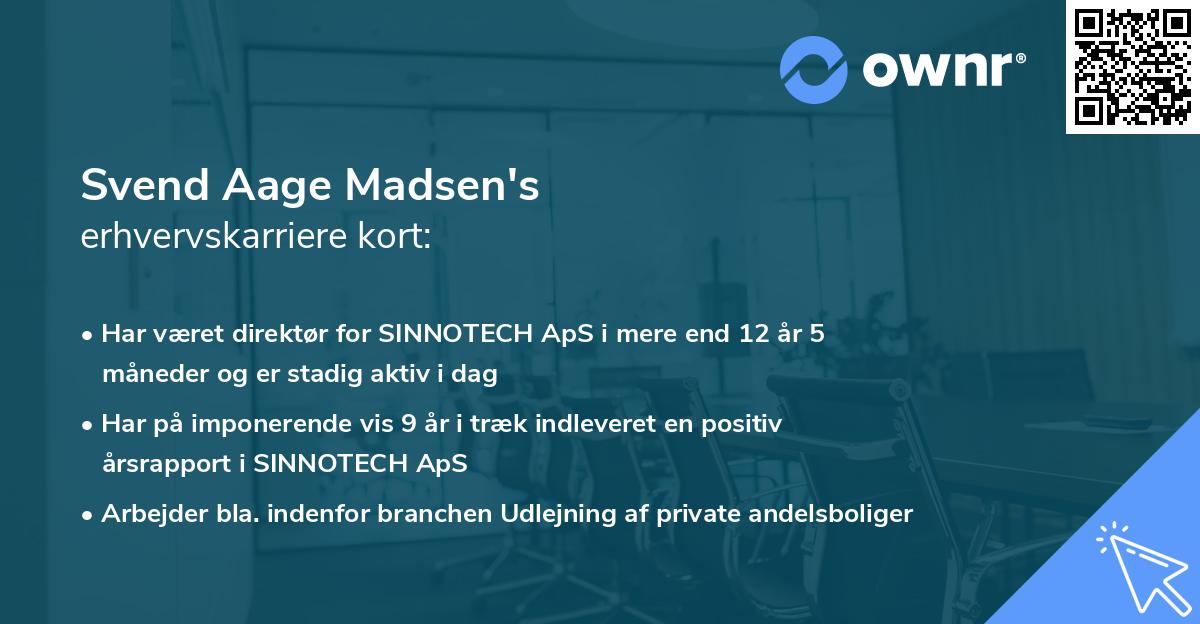 Svend Aage Madsen's erhvervskarriere kort