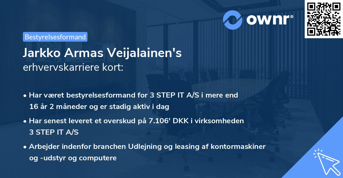 Jarkko Armas Veijalainen's erhvervskarriere kort