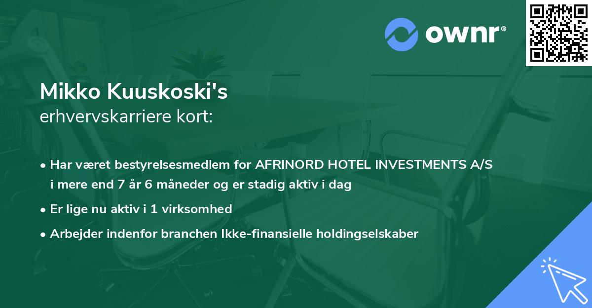 Mikko Kuuskoski's erhvervskarriere kort