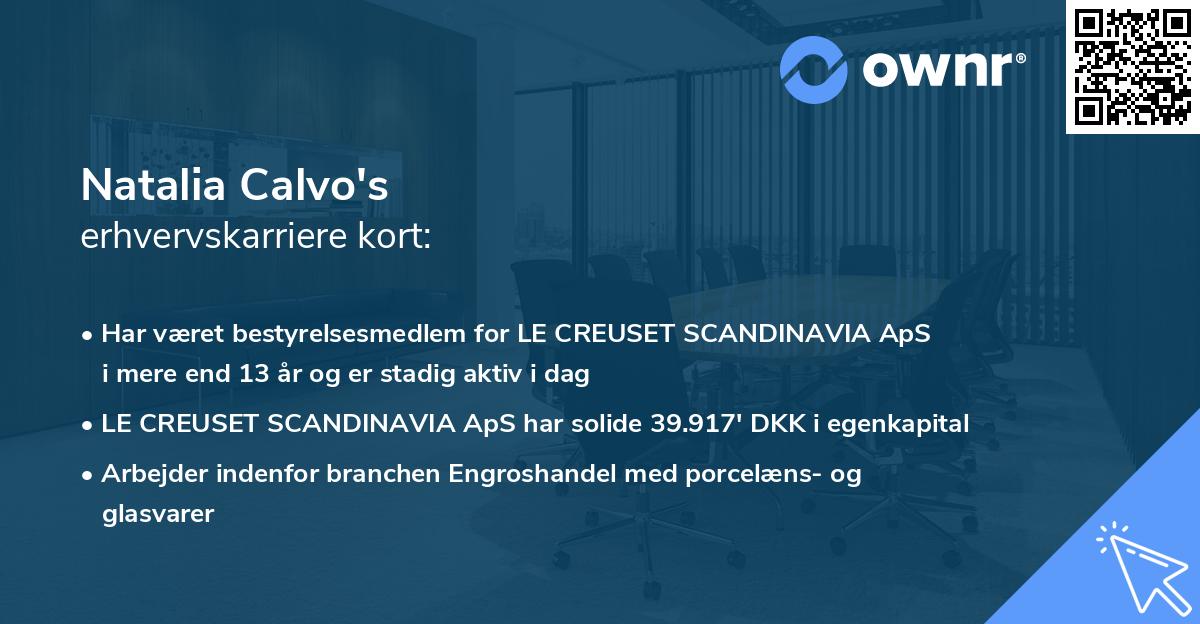 Natalia Calvo's erhvervskarriere kort