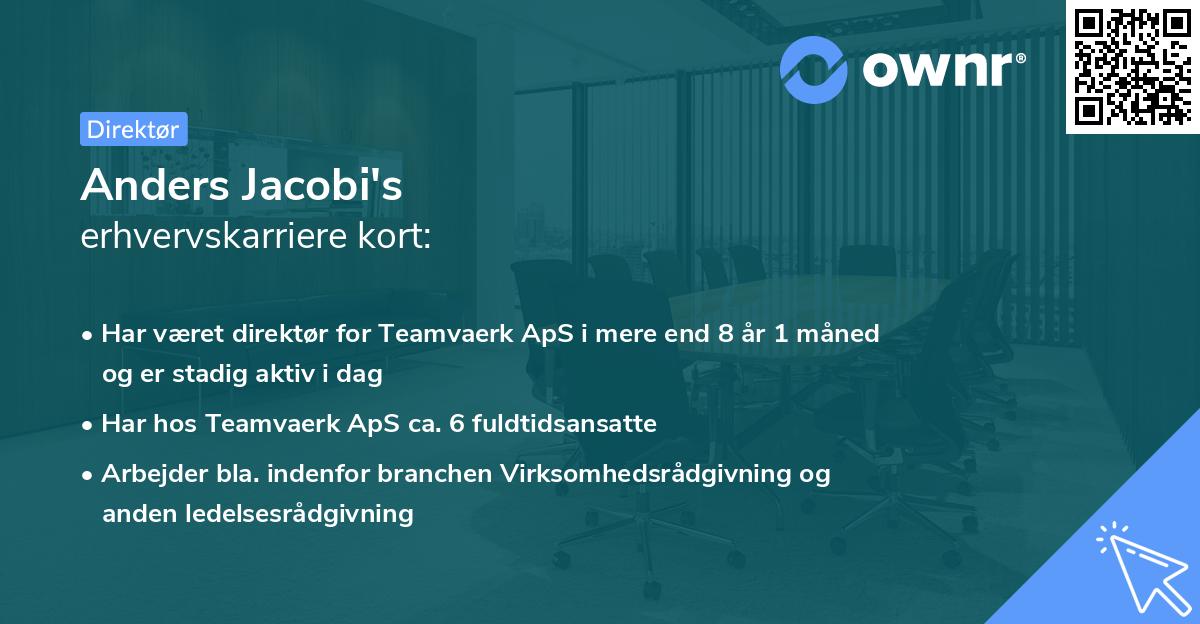 Anders Jacobi's erhvervskarriere kort