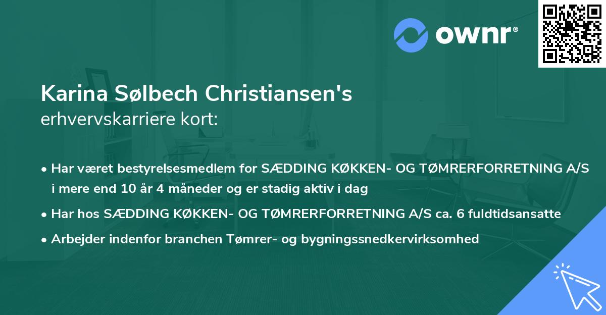 Karina Sølbech Christiansen's erhvervskarriere kort