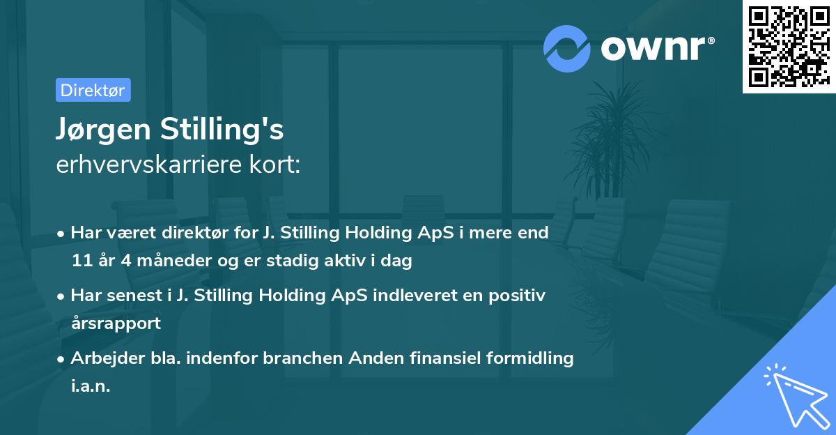 Jørgen Stilling's erhvervskarriere kort