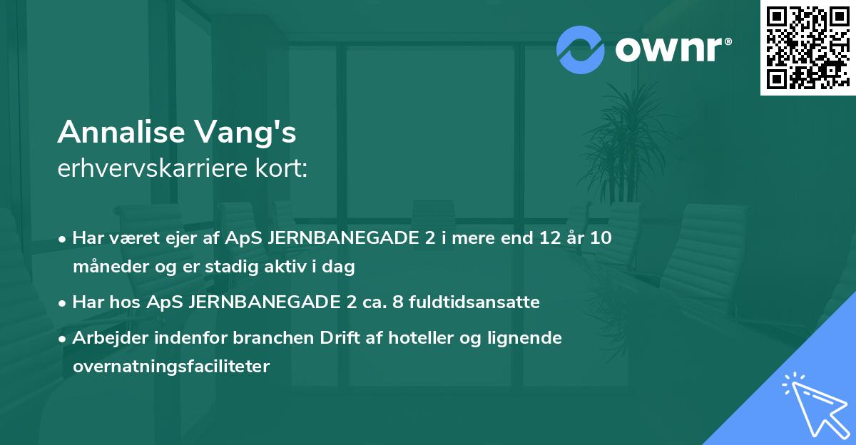 Annalise Vang's erhvervskarriere kort