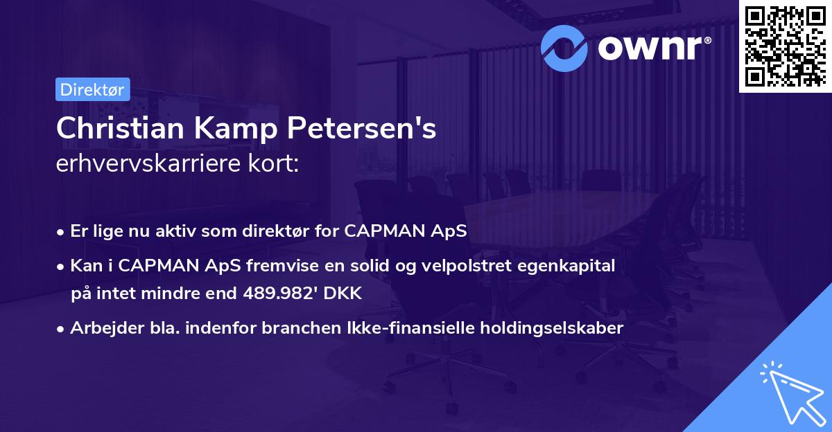 Christian Kamp Petersen's erhvervskarriere kort