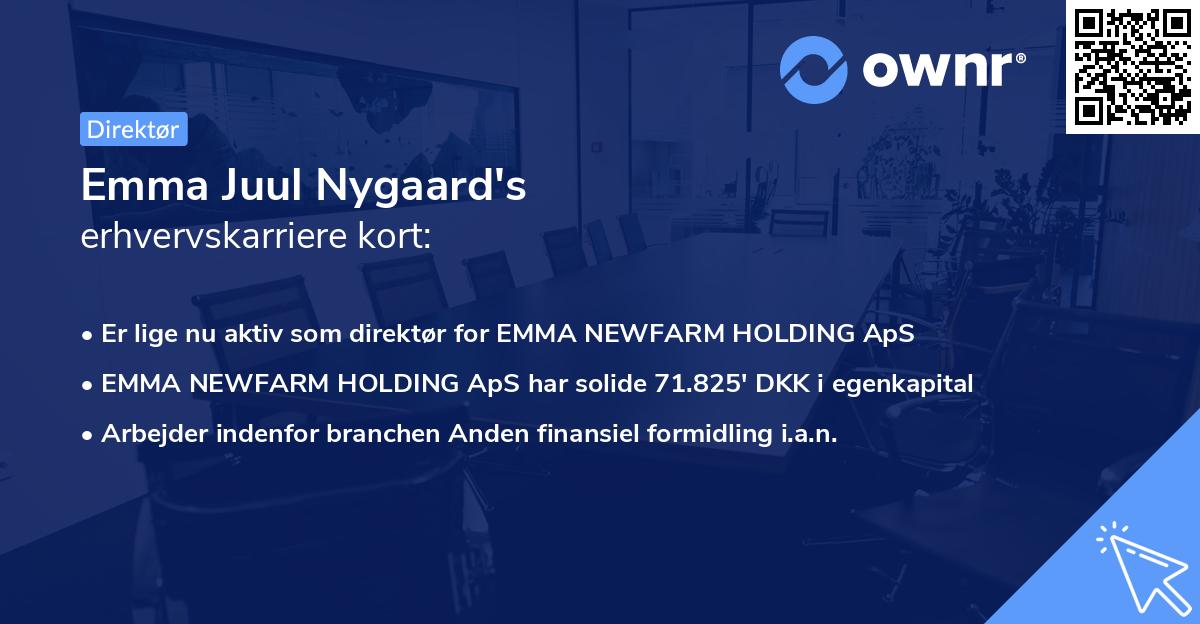 Emma Juul Nygaard's erhvervskarriere kort