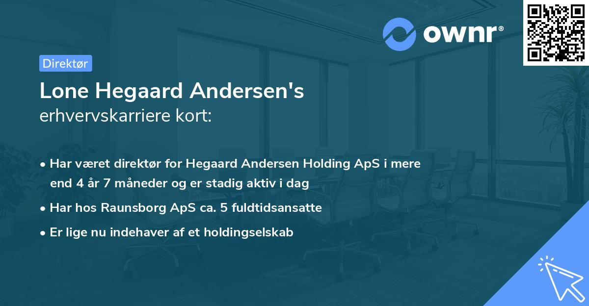 Lone Hegaard Andersen's erhvervskarriere kort
