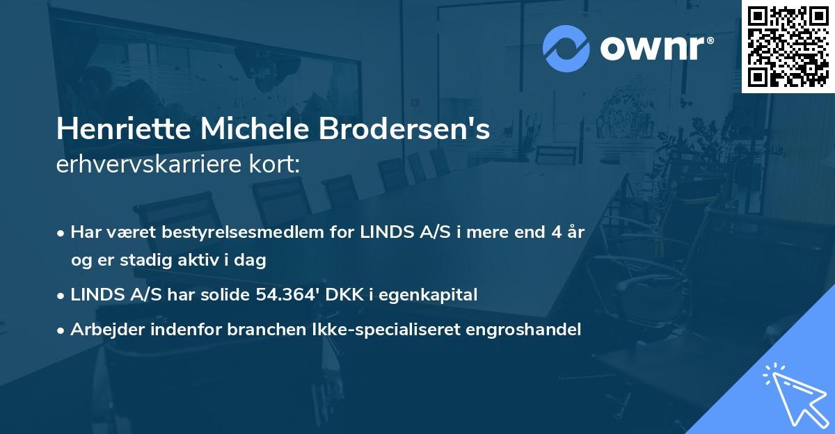 Henriette Michele Brodersen's erhvervskarriere kort