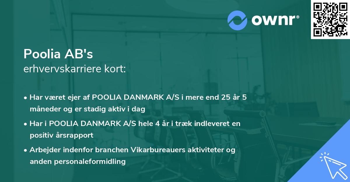 Poolia AB's erhvervskarriere kort