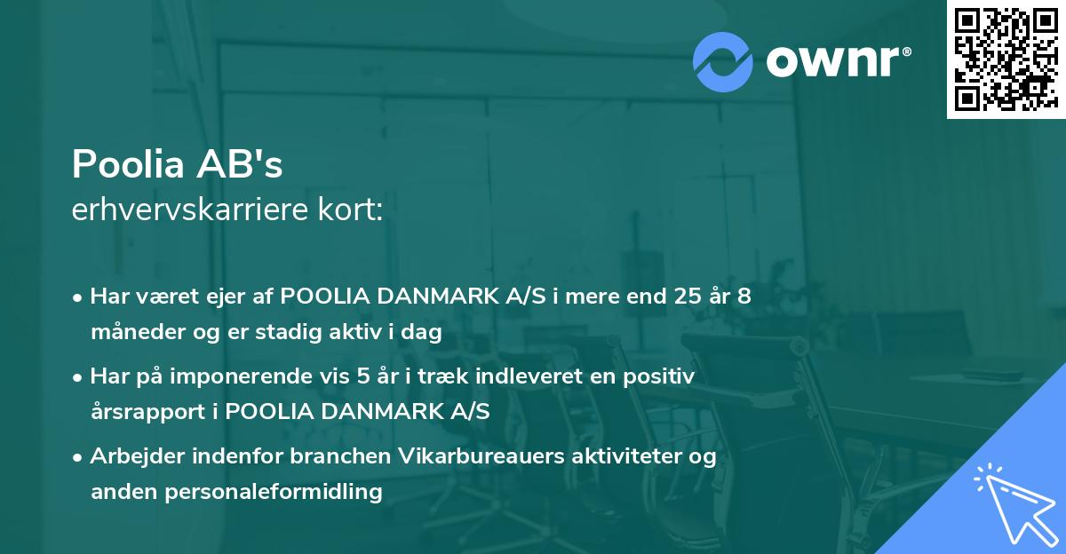 Poolia AB's erhvervskarriere kort