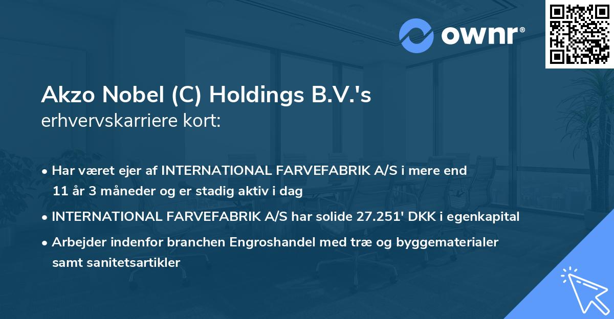 Akzo Nobel (C) Holdings B.V.'s erhvervskarriere kort