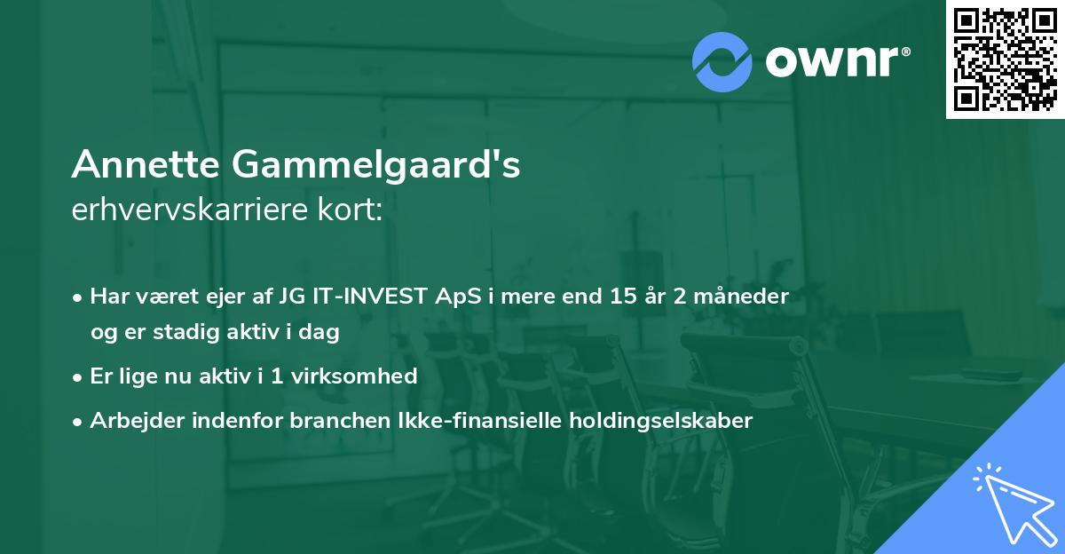 Annette Gammelgaard's erhvervskarriere kort