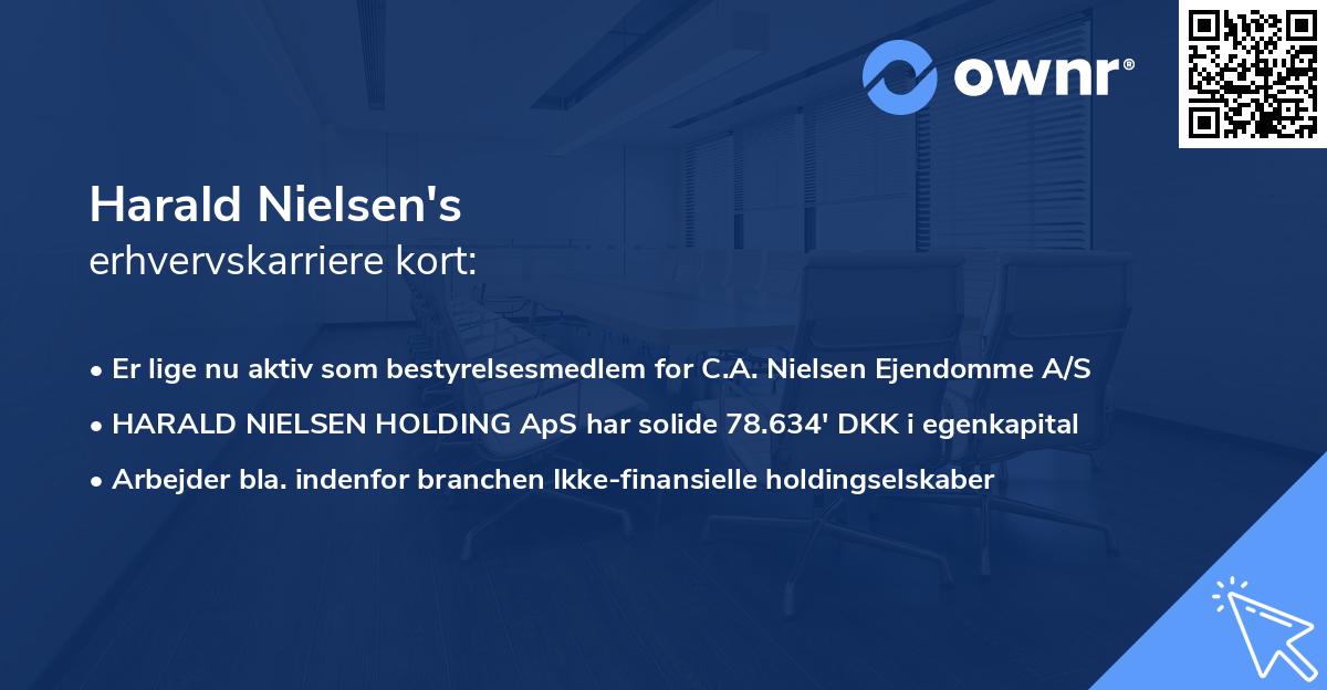 Harald Nielsen's erhvervskarriere kort