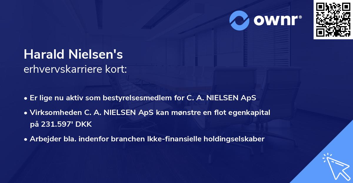 Harald Nielsen's erhvervskarriere kort
