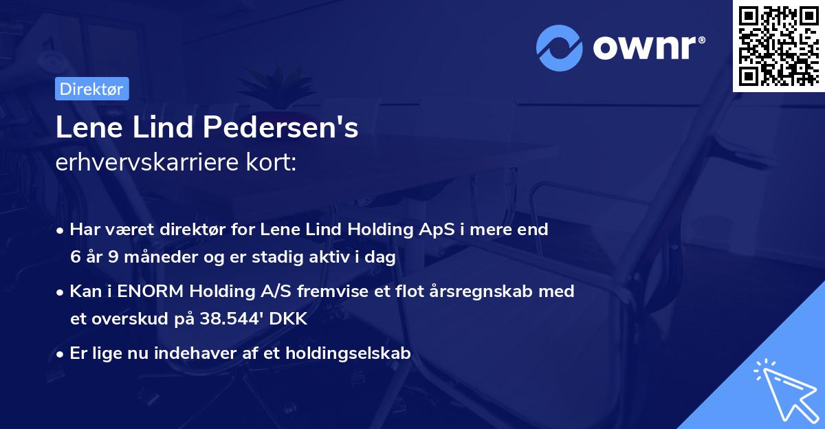 Lene Lind Pedersen's erhvervskarriere kort