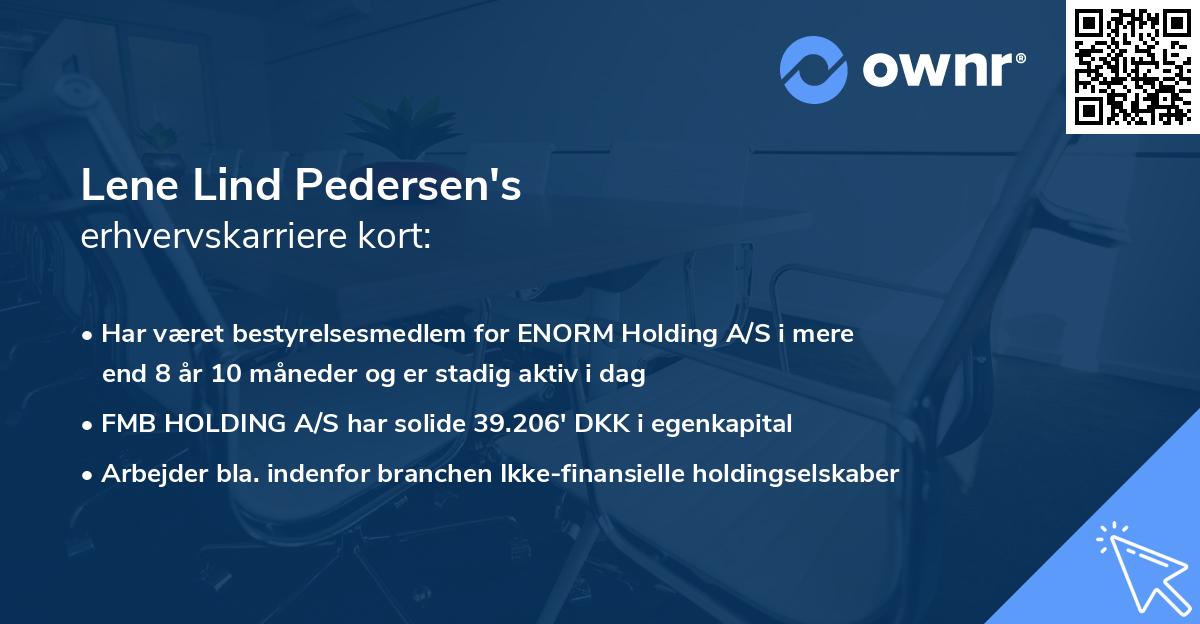 Lene Lind Pedersen's erhvervskarriere kort