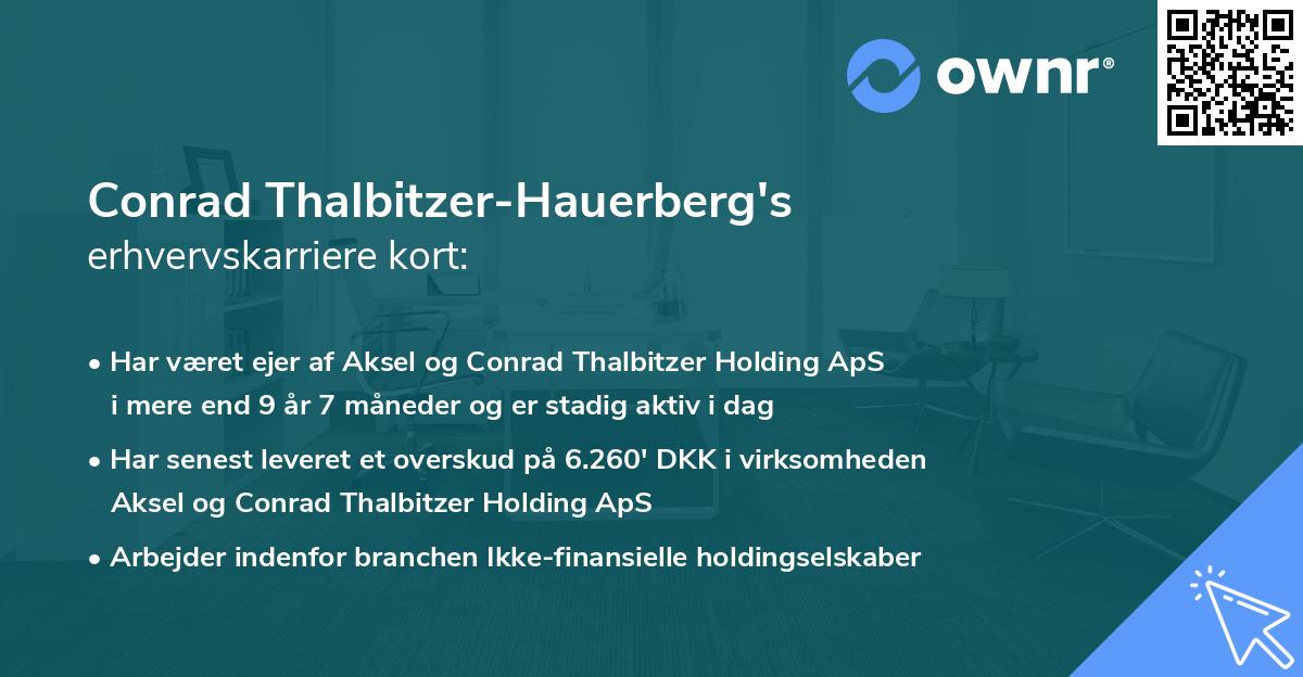 Conrad Thalbitzer-Hauerberg's erhvervskarriere kort