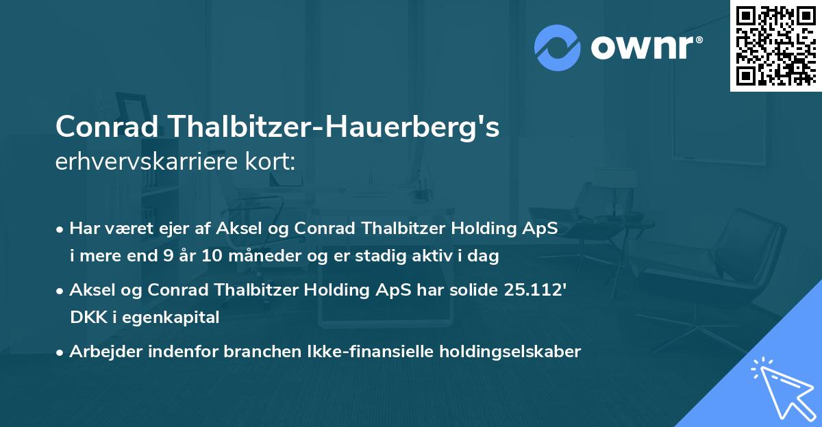 Conrad Thalbitzer-Hauerberg's erhvervskarriere kort