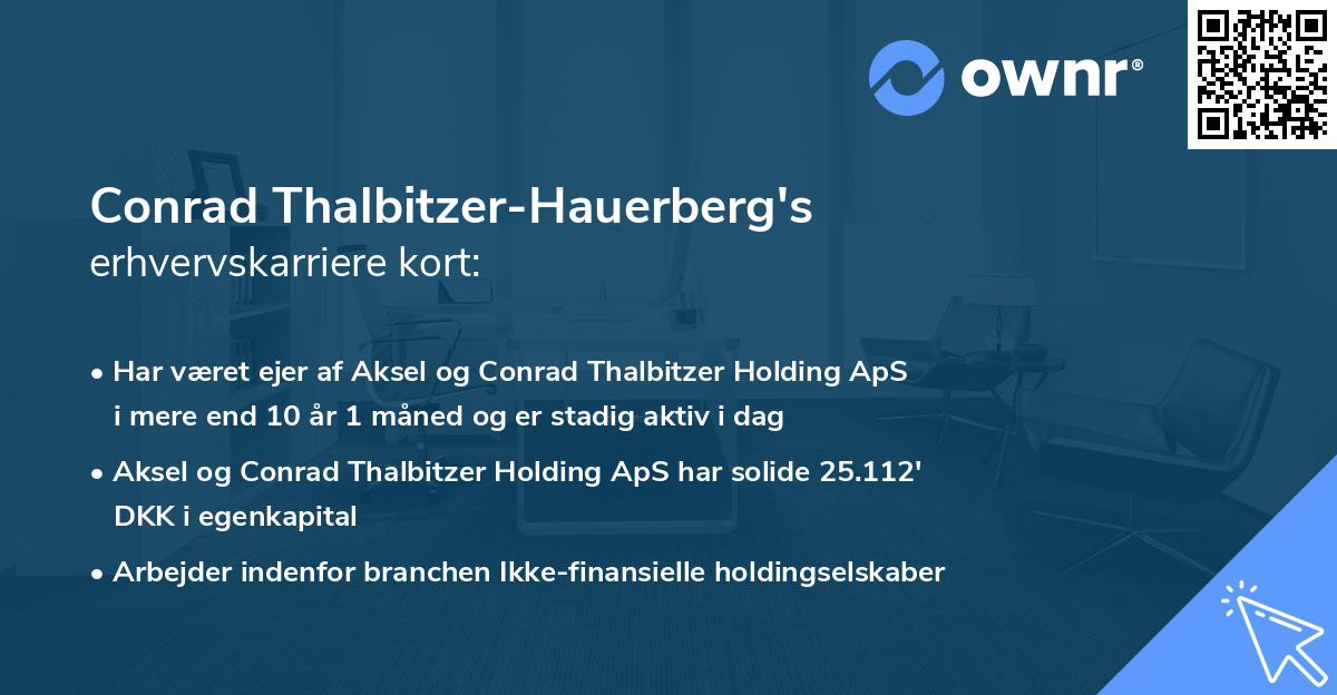 Conrad Thalbitzer-Hauerberg's erhvervskarriere kort