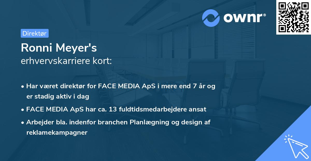 Ronni Meyer's erhvervskarriere kort