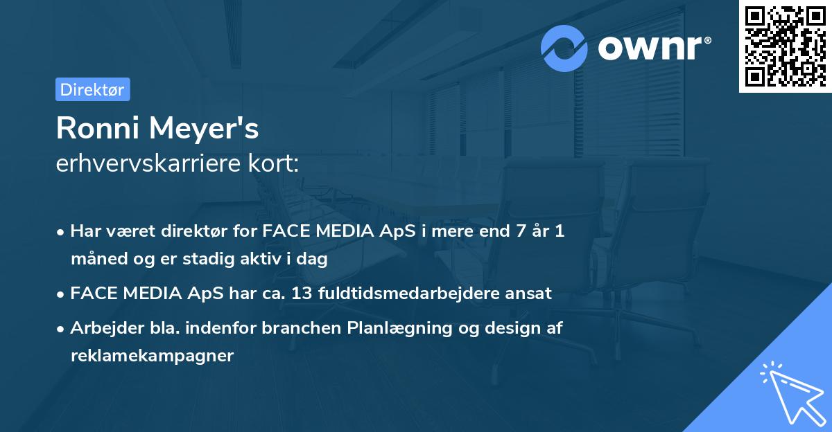 Ronni Meyer's erhvervskarriere kort