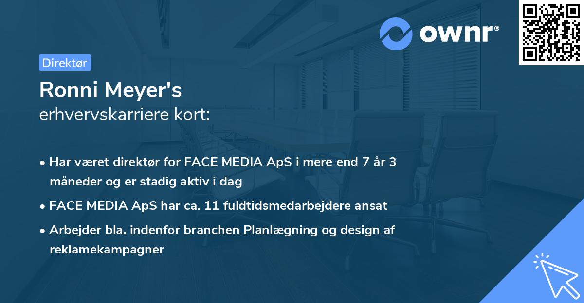 Ronni Meyer's erhvervskarriere kort