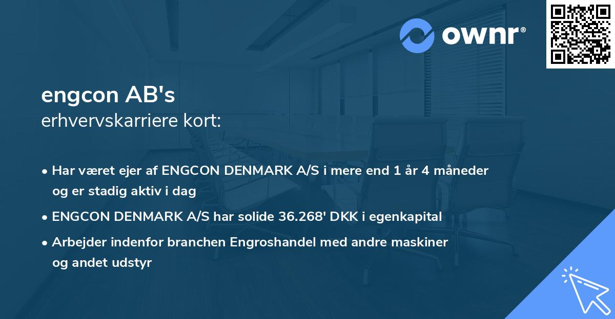 engcon AB's erhvervskarriere kort